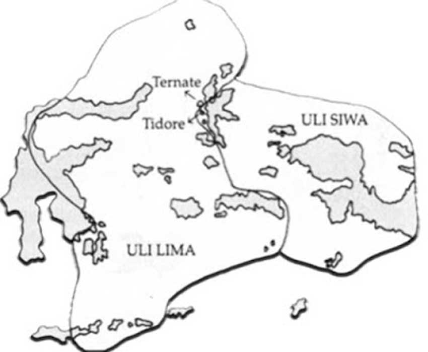 Peta wilayah Kesultanan Ternate