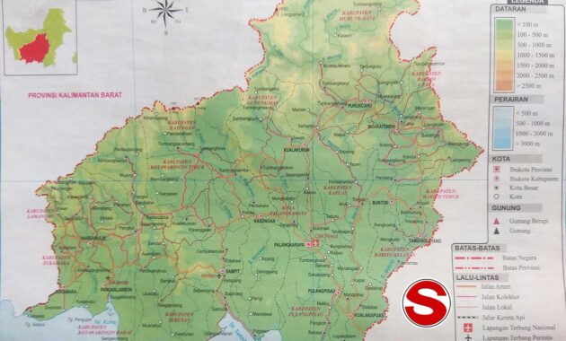 Peta Kalimantan Tengah lengkap nama kabupaten dan kota | Sejarah Negara Com