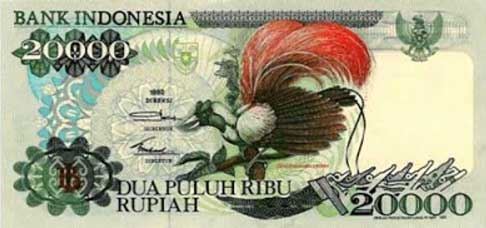 uang kertas Rp 20000 tahun 1992