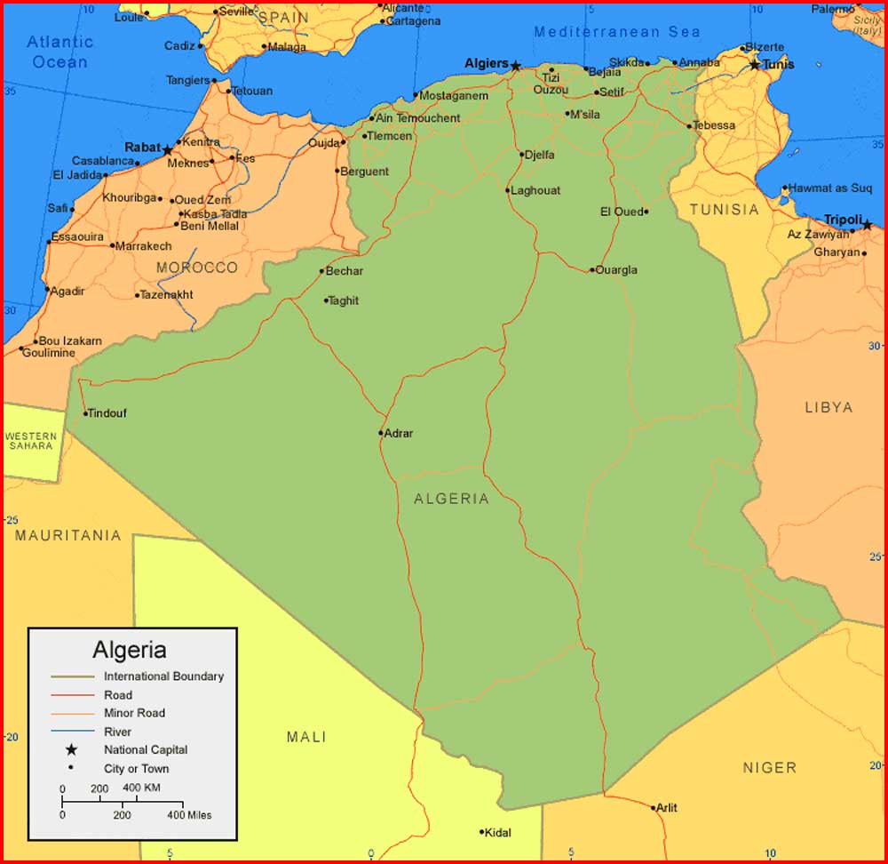 Страна ливия алжир. Карта Алжира географическая. Алжир политическая карта. Алжир физическая карта.