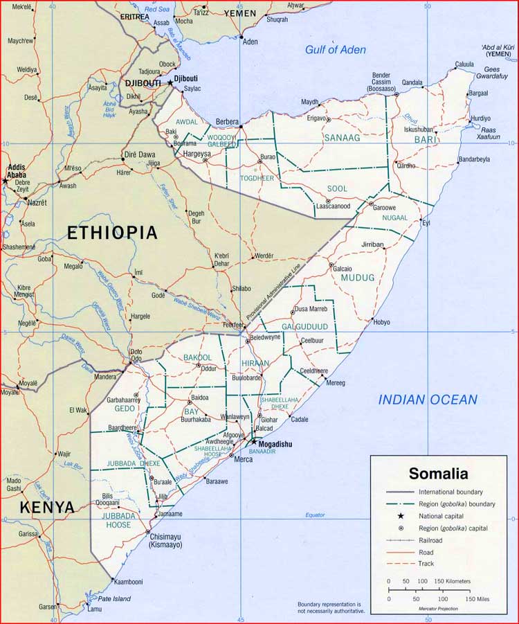 Peta Somalia 2 Peta politik Somalia