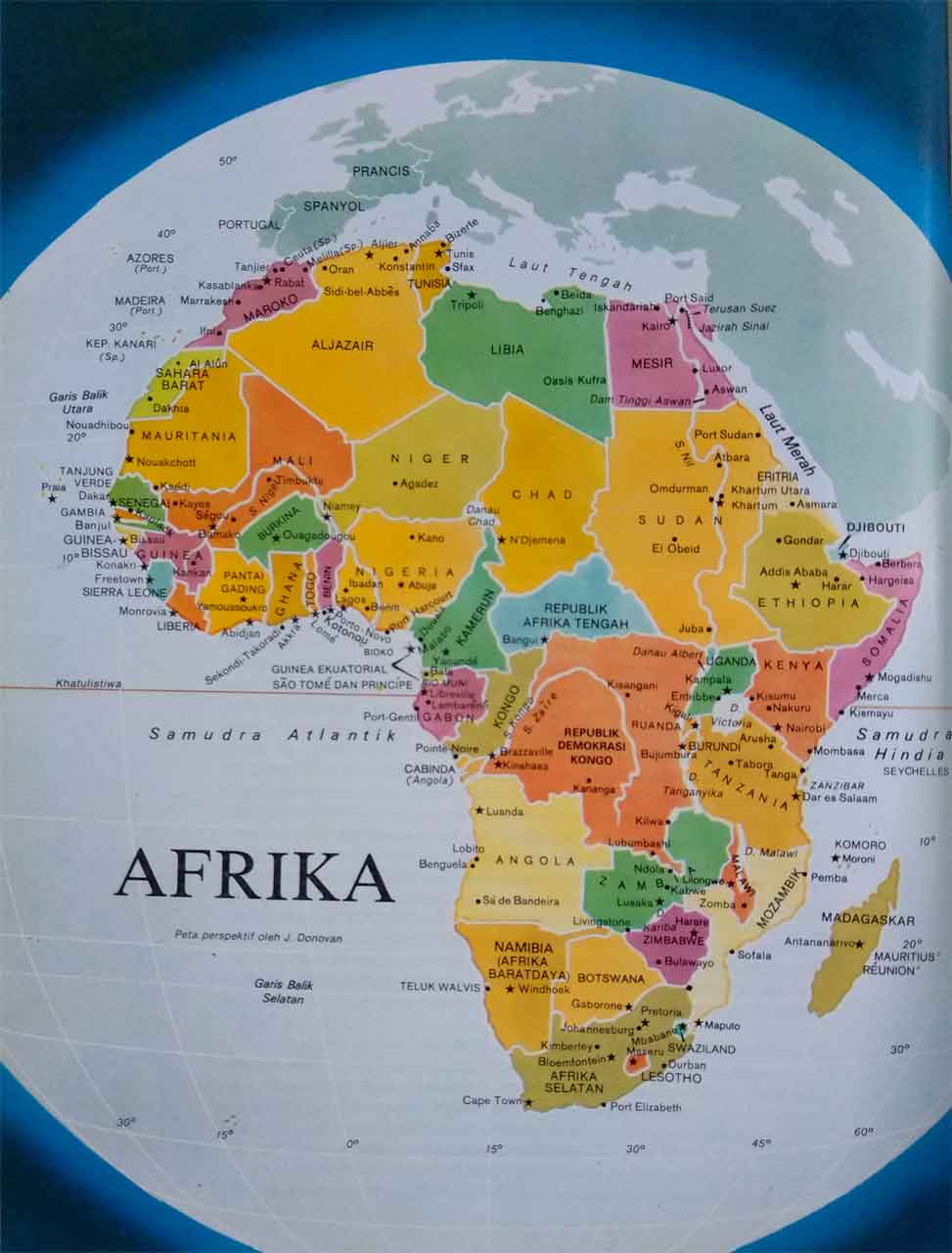 Peta Afrika Globe