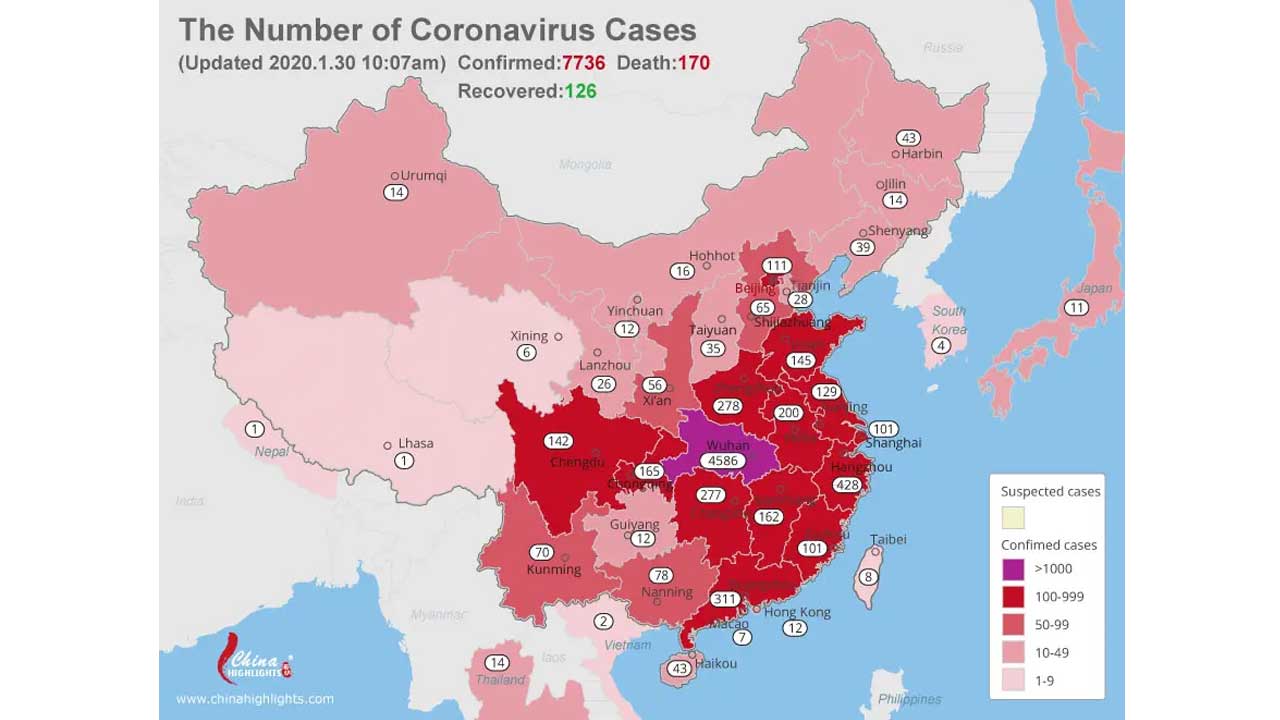 peta penyebaran virus corona