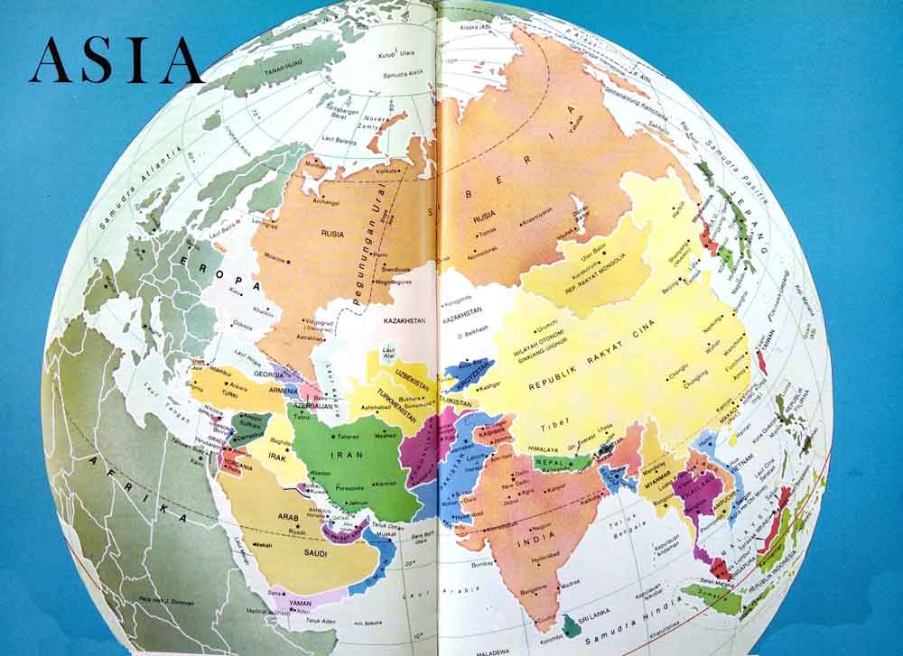 Peta Asia Globe