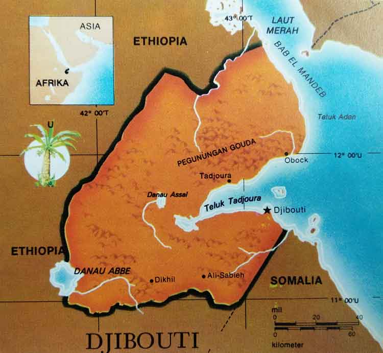 Peta wilayah Djibouti