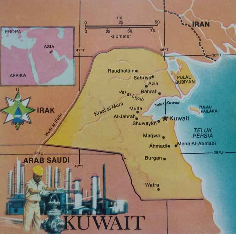 Peta wilayah Kuwait