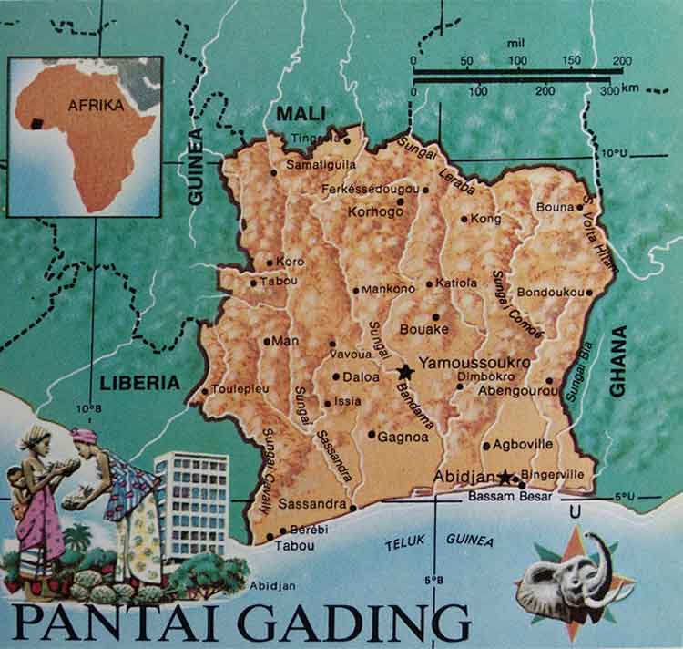 Peta wilayah Pantai Gading