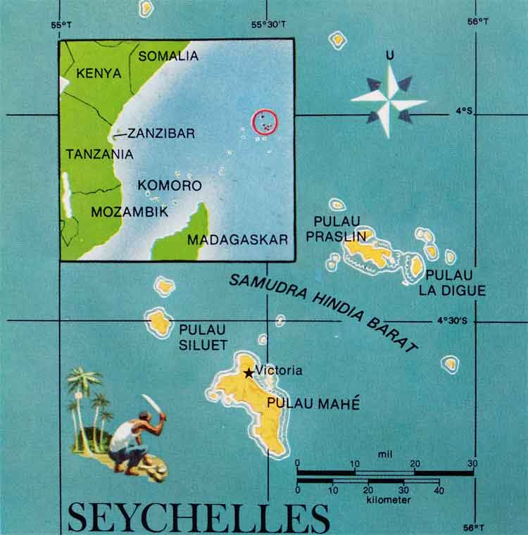 Peta wilayah Seychelles