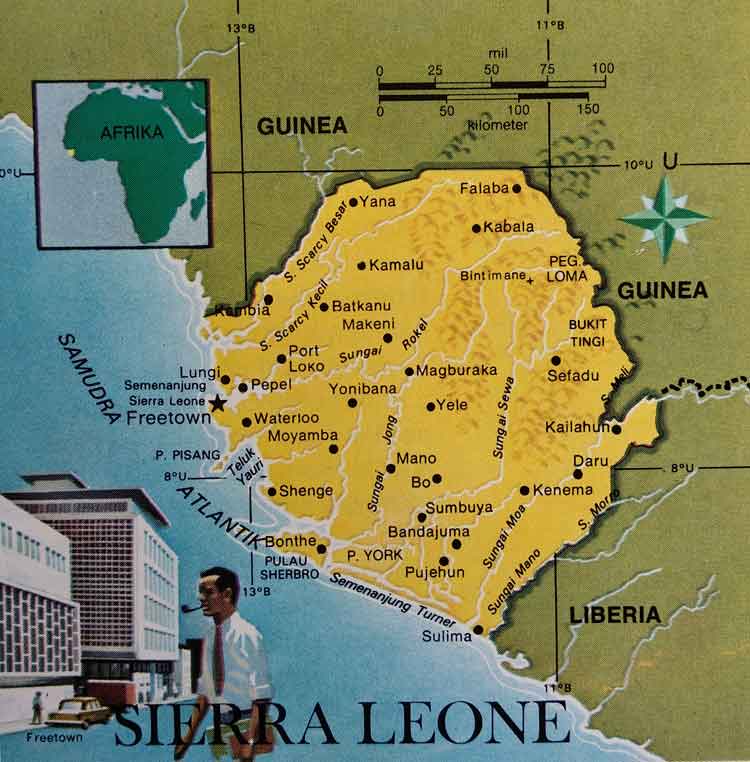 Peta wilayah Sierra Leone