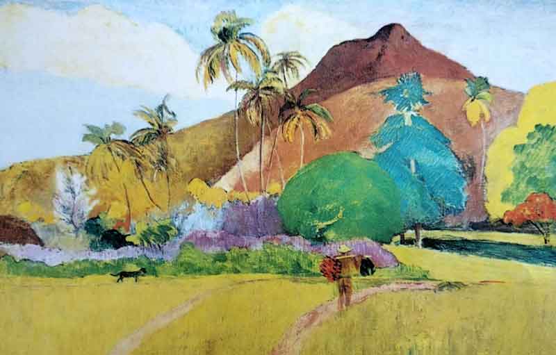 Lukisan Paul Gauguin pamendangan alam Tahiti. Oseania