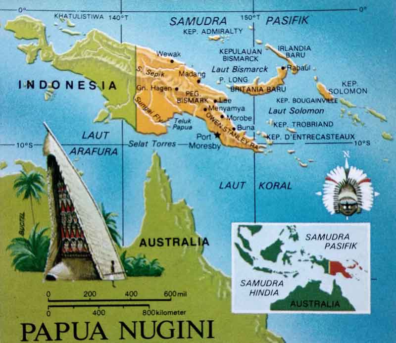 Papua Nugini, Negara di Timurlaut Australia