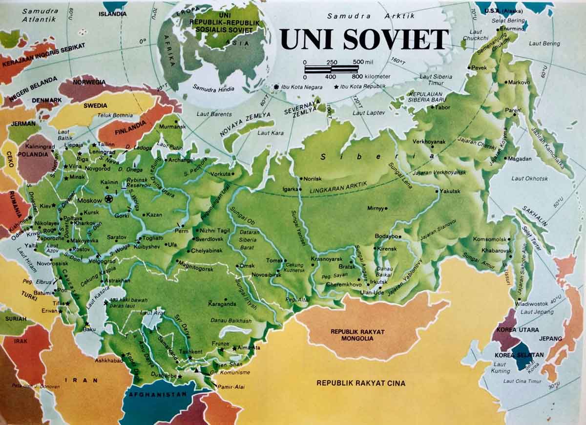 Uni Soviet negara raksasa di benua Asia - Eropa 1 Peta Uni Soviet