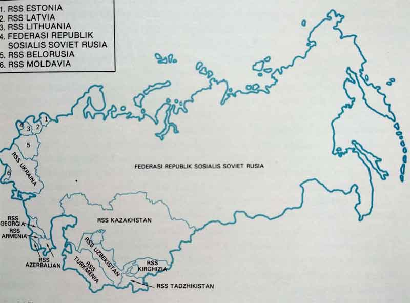 Uni Soviet negara raksasa di benua Asia - Eropa 2 Peta administratif Ui Soviet
