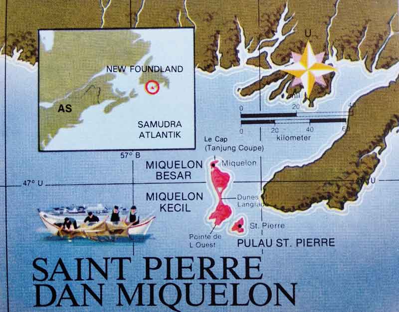 Peta Saint Pierre dan Miquelon