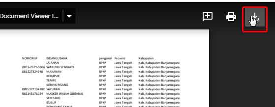 cara download pdf data umkm jawa tengah di komputer