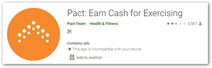 Pact Earn Cash for Exercising