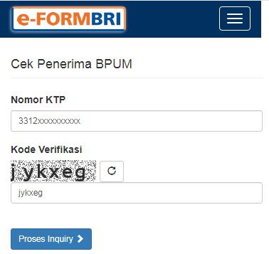 isi nomor KTP eform BRI