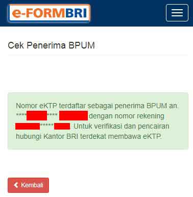 terdaftar sebagai penerima BPUM