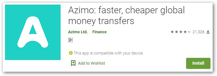 Aplikasi transfer uang Azimo