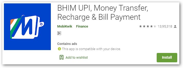 BHIM UPI, Money Transfer, Recharge & Bill Payment