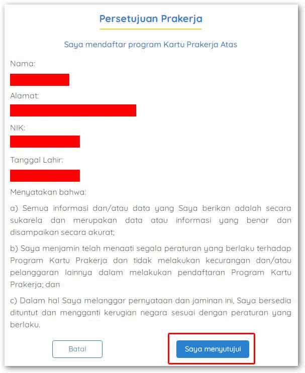 Persetujuan Prakerja