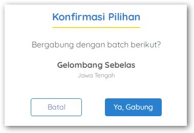 konfirmasi pilihan gabung prakerja