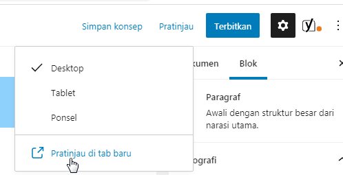 pratinjau posting wordpress