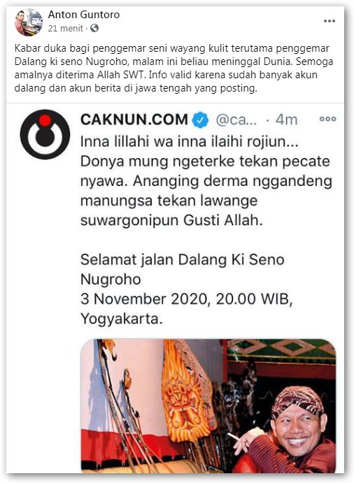 seno nurgoho meninggal dunia