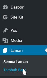 tambah laman wordpress