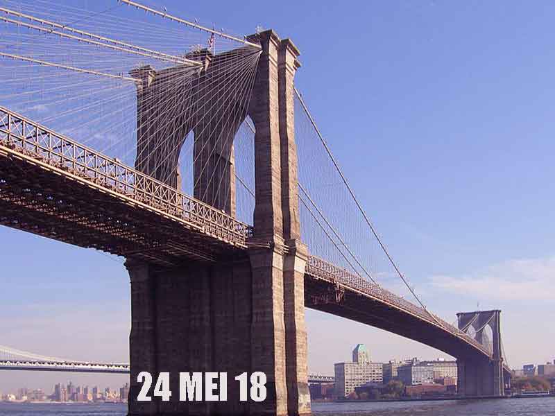 Jembatan Brooklyn sepanjang 1.595 kaki pertama kali dibuka