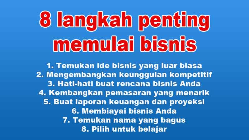 8 langkah penting memulai bisnis