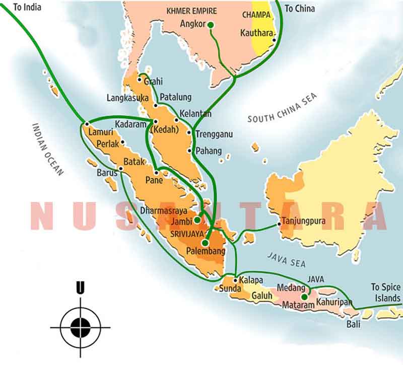 Srivijaya Empire's map of power