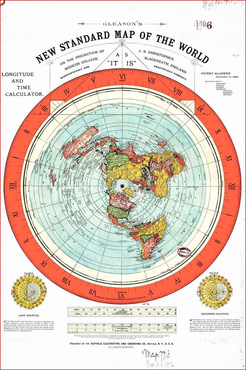 Flat world map